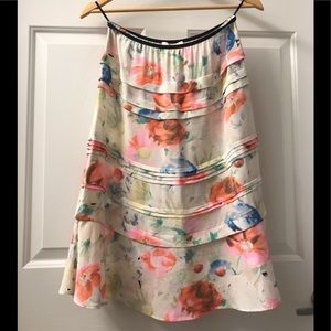 💗 Céline 💗 Silk Floral Print Skirt